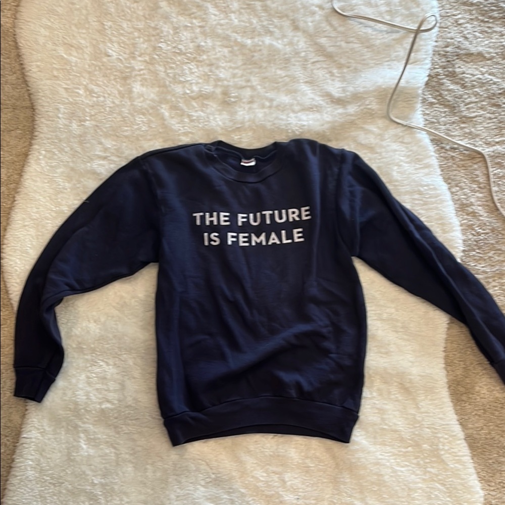 Women's Navy Blue Sweater - Empowering Message